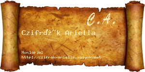 Czifrák Ariella névjegykártya